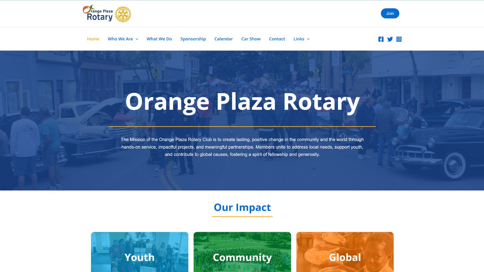 Orange Plaza Rotary Landing Page