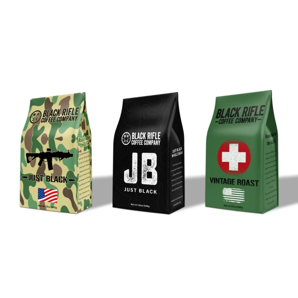 three coffee packaging design